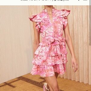 Ulla Johnson Lulua dress, pink with ruffle details